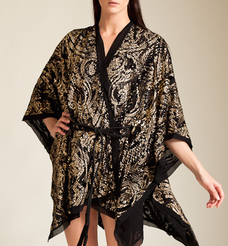 ROBERTO CAVALLI: Velour Devore Barok Kimono